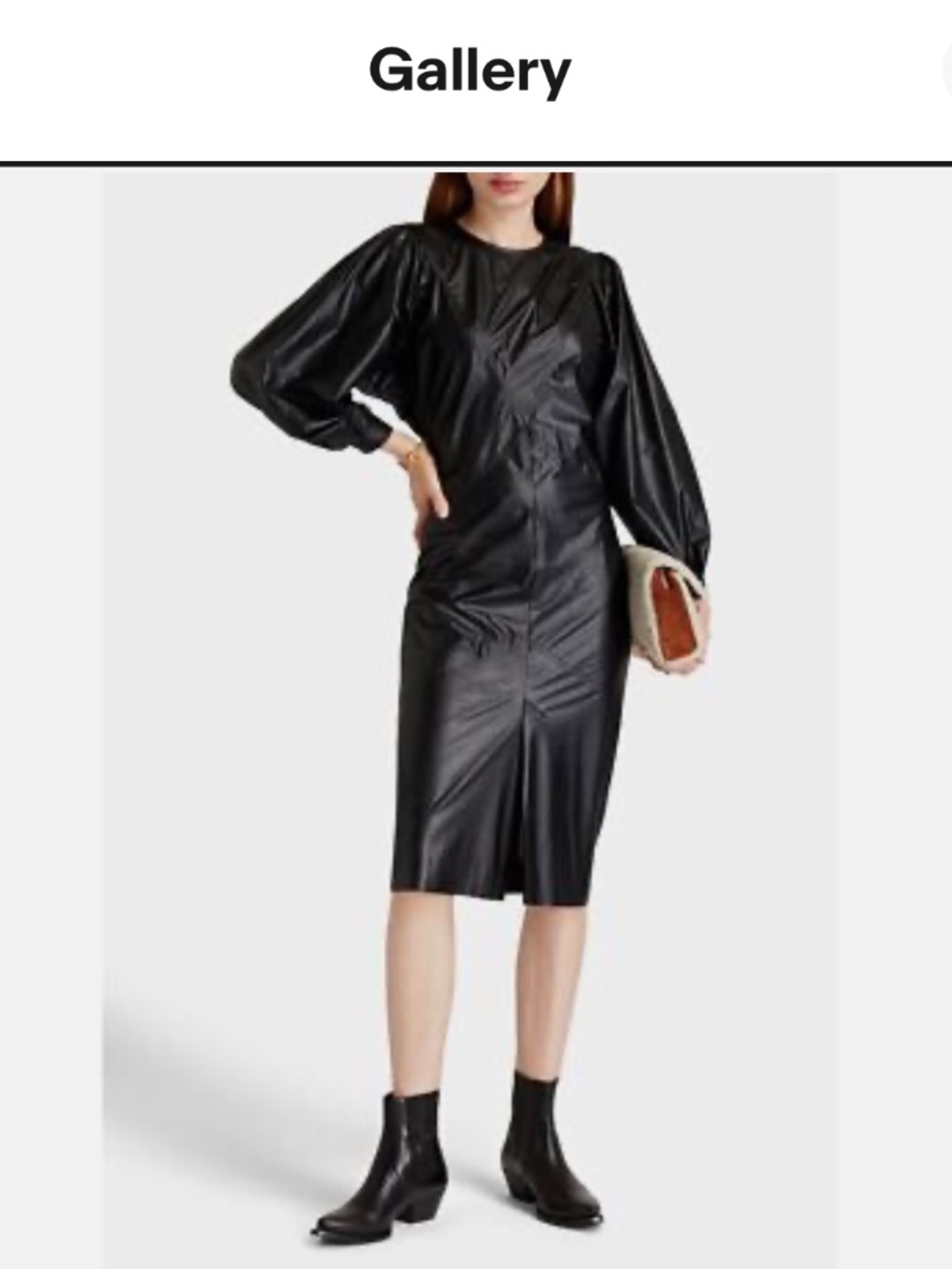Isabel Marant Étoile Black Coated Midi Dress Size 34 XS NWT